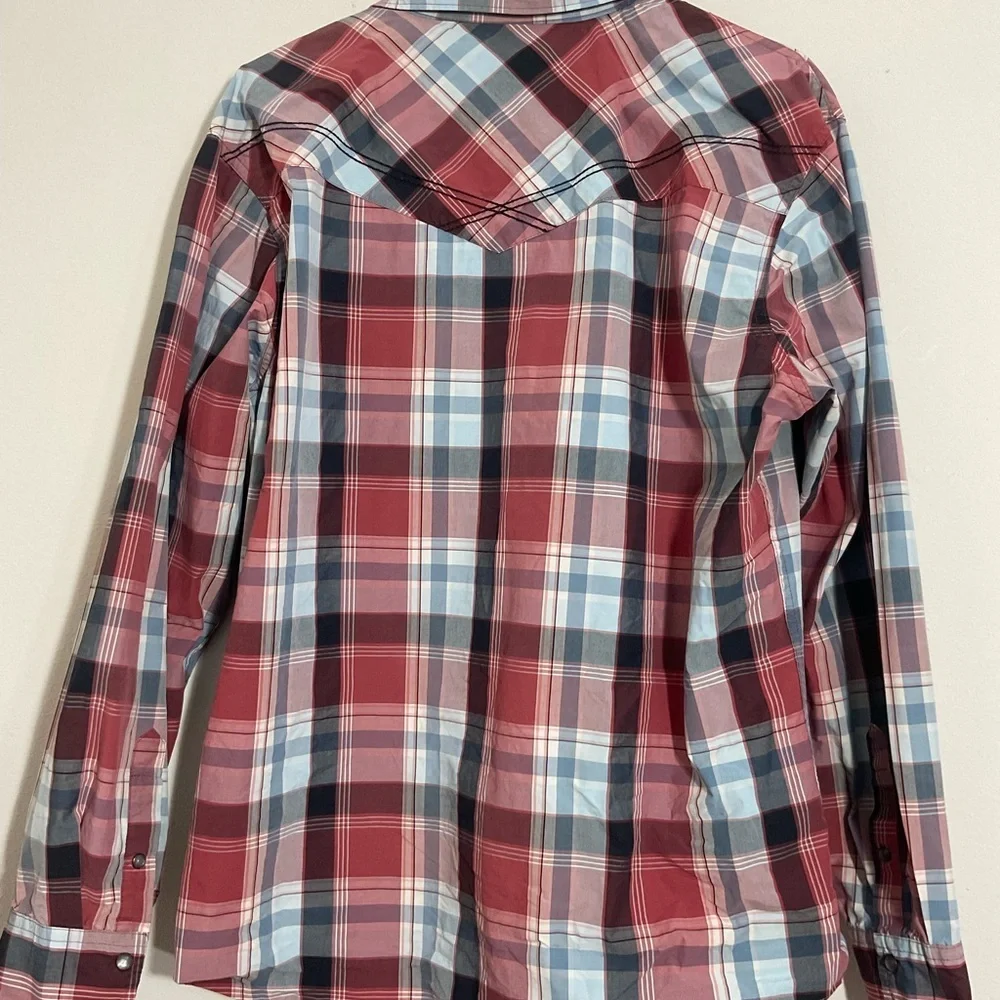 Wrangler 20X Competition Red Plaid Button Western Cowboy Shirt Men’s Size Large - Picture 3 of 10